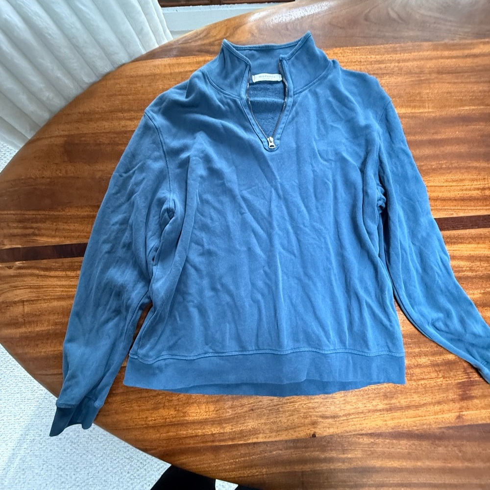 Mododoc Blue Teal 1/4 Zip-Up Sweater